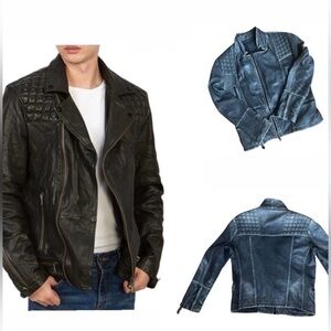 All Saints Men's Black Leather Jacket